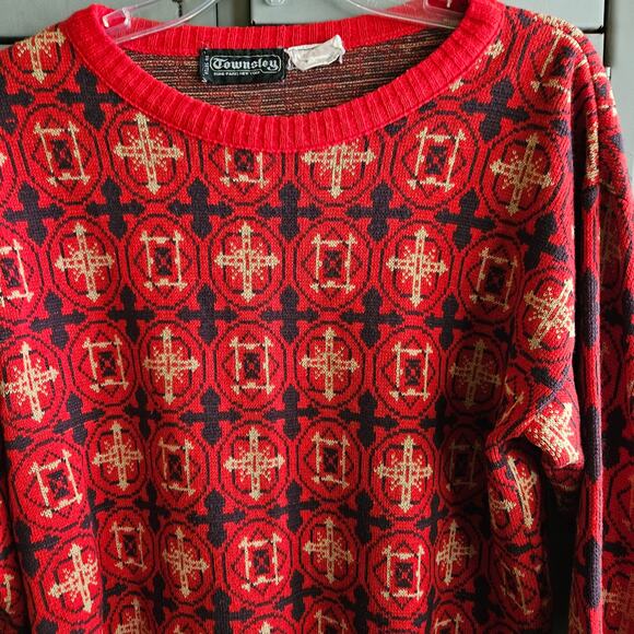 Vintage Townsley 70s acrylic sweater- size medium - Picture 2 of 6